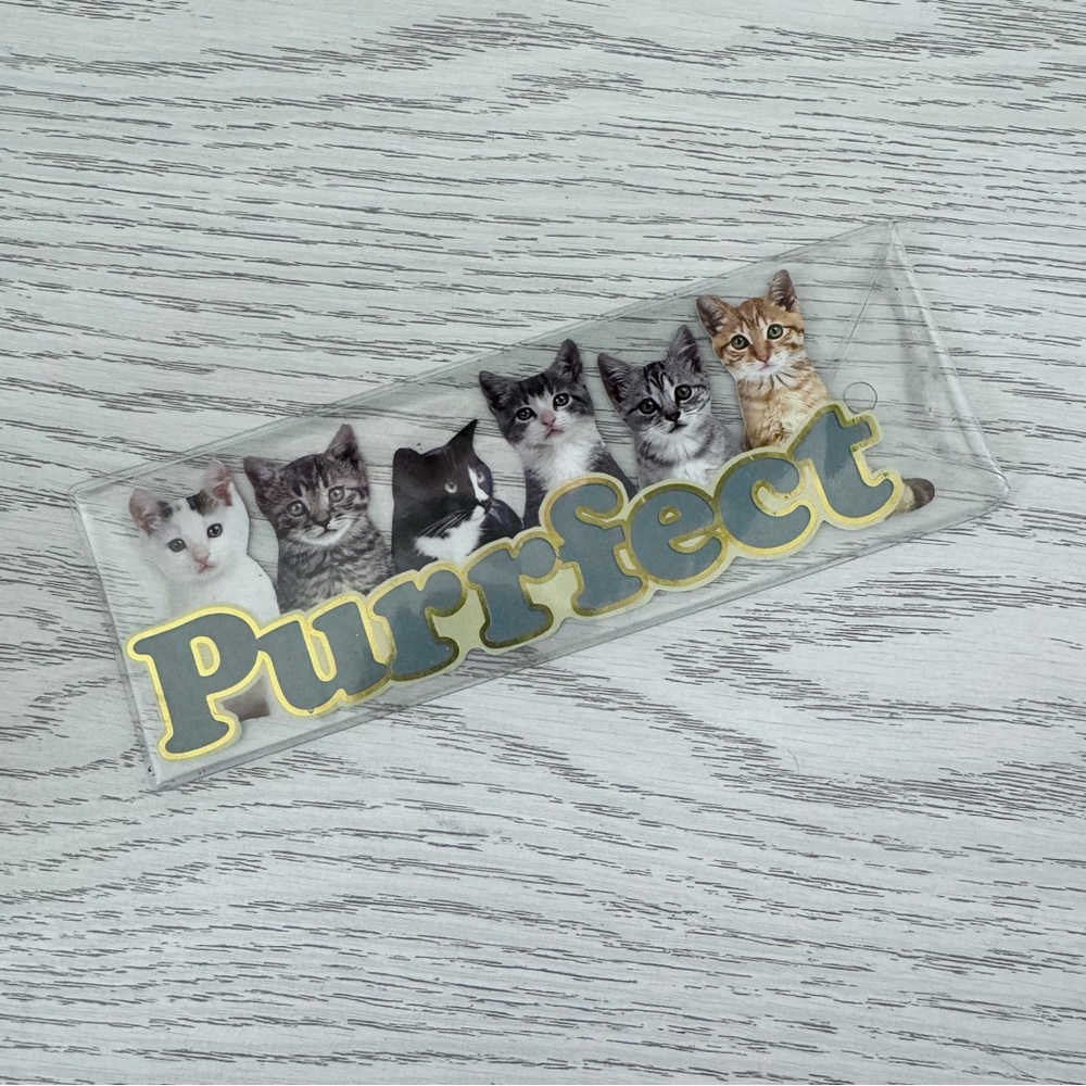 Vintage NEW 90’s Kittens Bookmark w/ 'Purrfect' Design